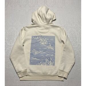 Patagonia Uprisal Hoody Birch White Mountain Graphic Pullover Sweatshirt Mens XS